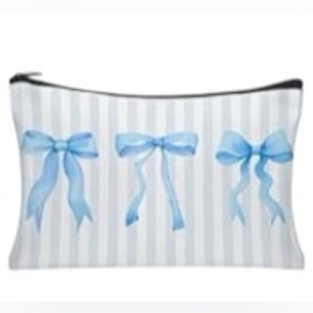 Blue Bow Makeup Bag